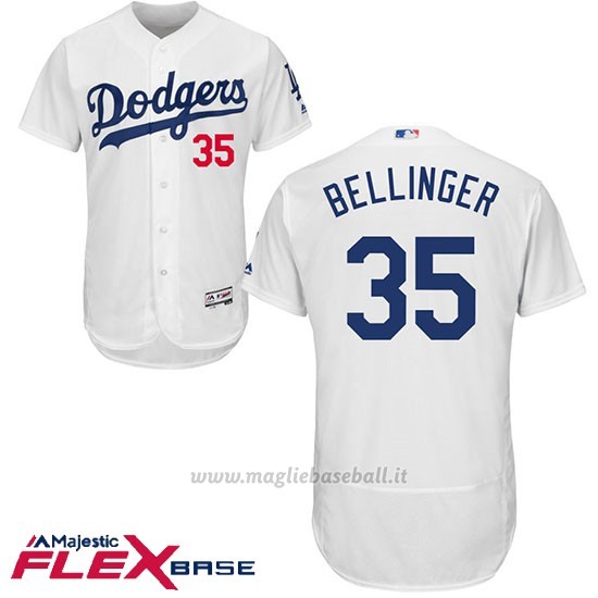 Maglia Baseball Uomo Los Angeles Dodgers Cody Bellinger Bianco 1ªFlex Base